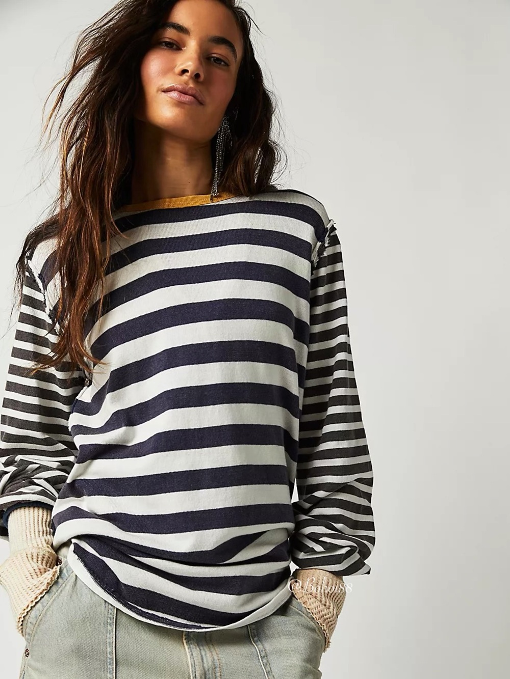 NWT Free People Sawyer Stripe Tee